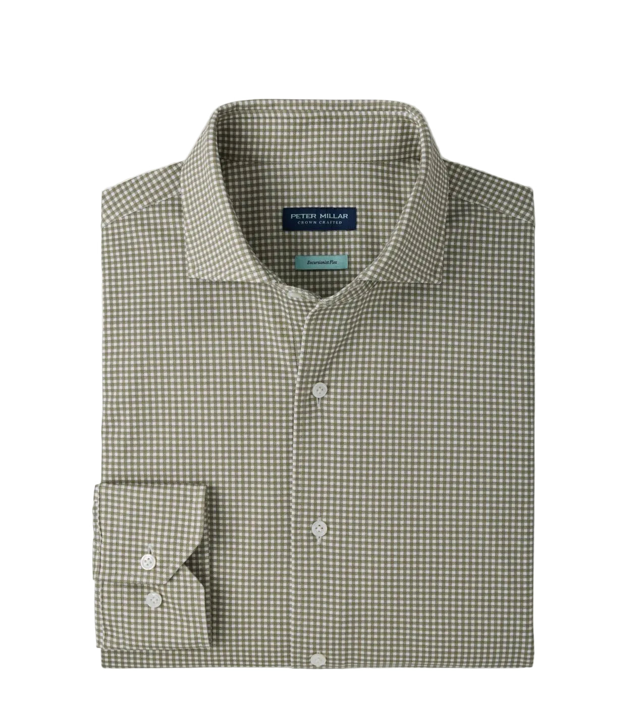 Peter Millar - Excursionist Flex Gingham Sport Shirt - Bayleaf