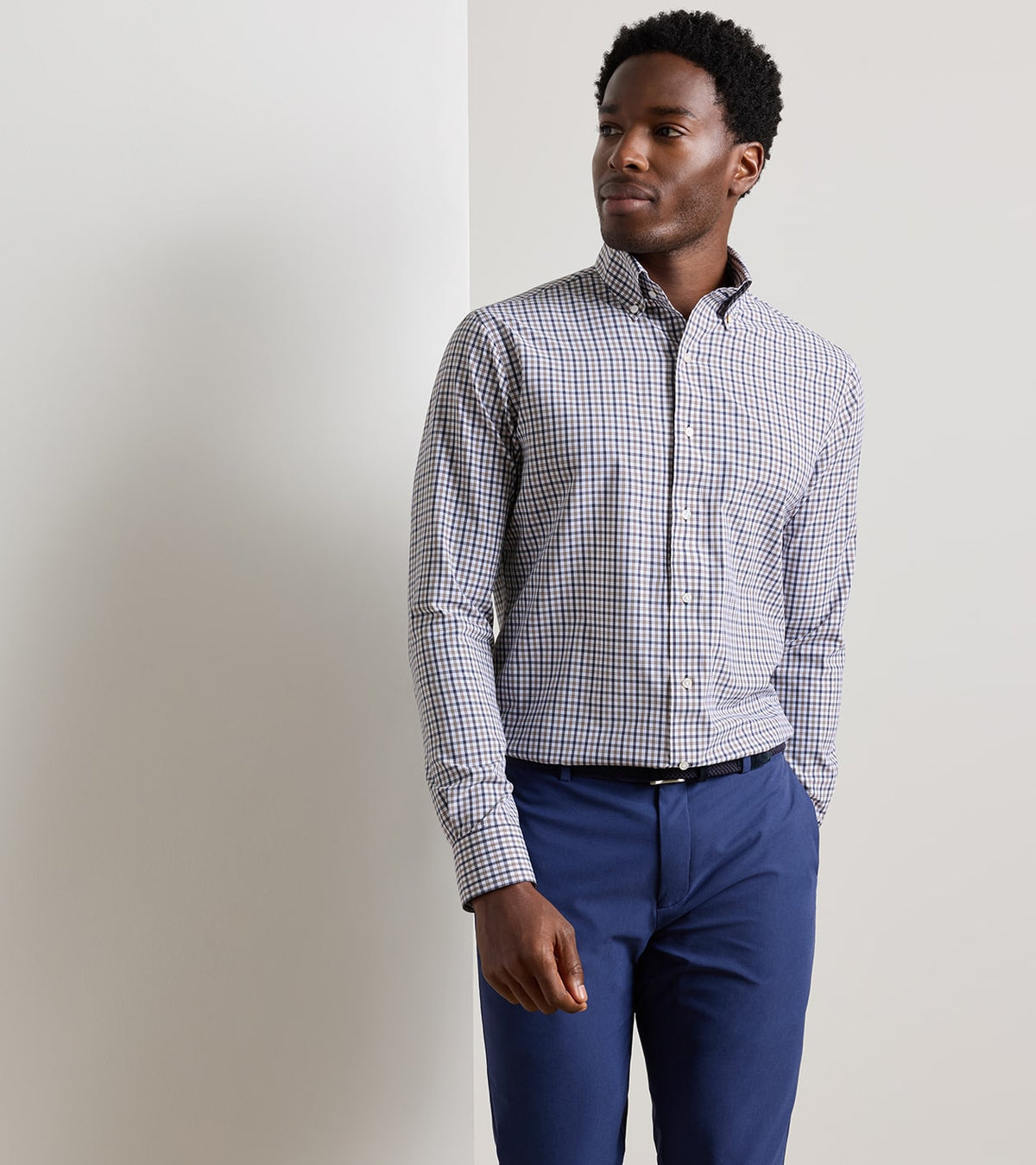 Peter Milar - Clarence Performance Poplin Sport Shirt - Navy