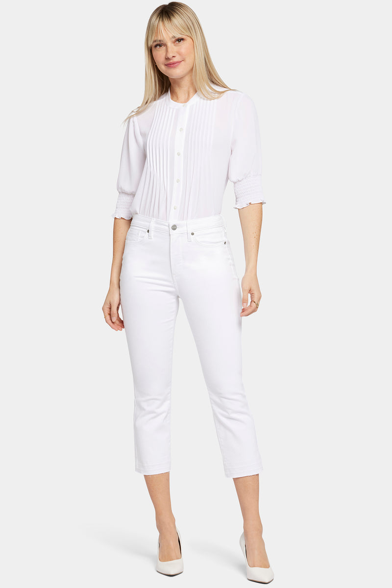 NYDJ High Rise Chloe Capri Jeans Released Hem White