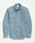 Brooks Brothers Stretch Cotton Non-Iron Oxford Polo Button-Down Collar, Green Gingham Shirt