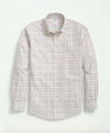 Brooks Brothers Stretch Supima Cotton Non-Iron Button Down Collar, Tattersall Shirt Ivory