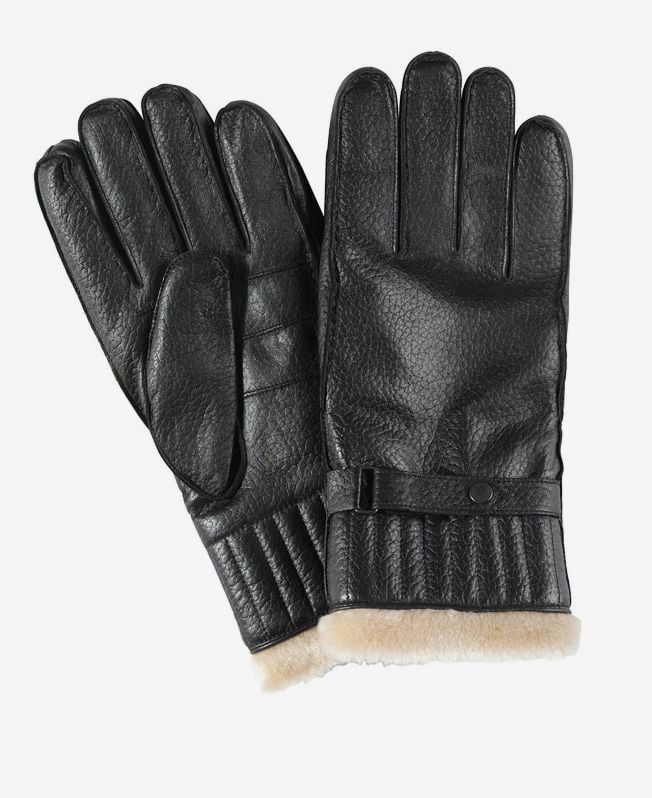 Barbour LEATHER UTILITY GLOVES-BLACK