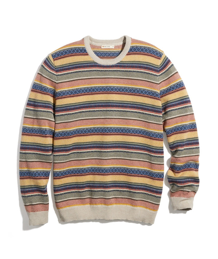 Marine Layer ML x LF Jacquard Crew Sweater-multi stripe