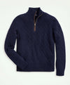 Brooks Brothers Wool Cashmere Quilted Half-Zip Navy