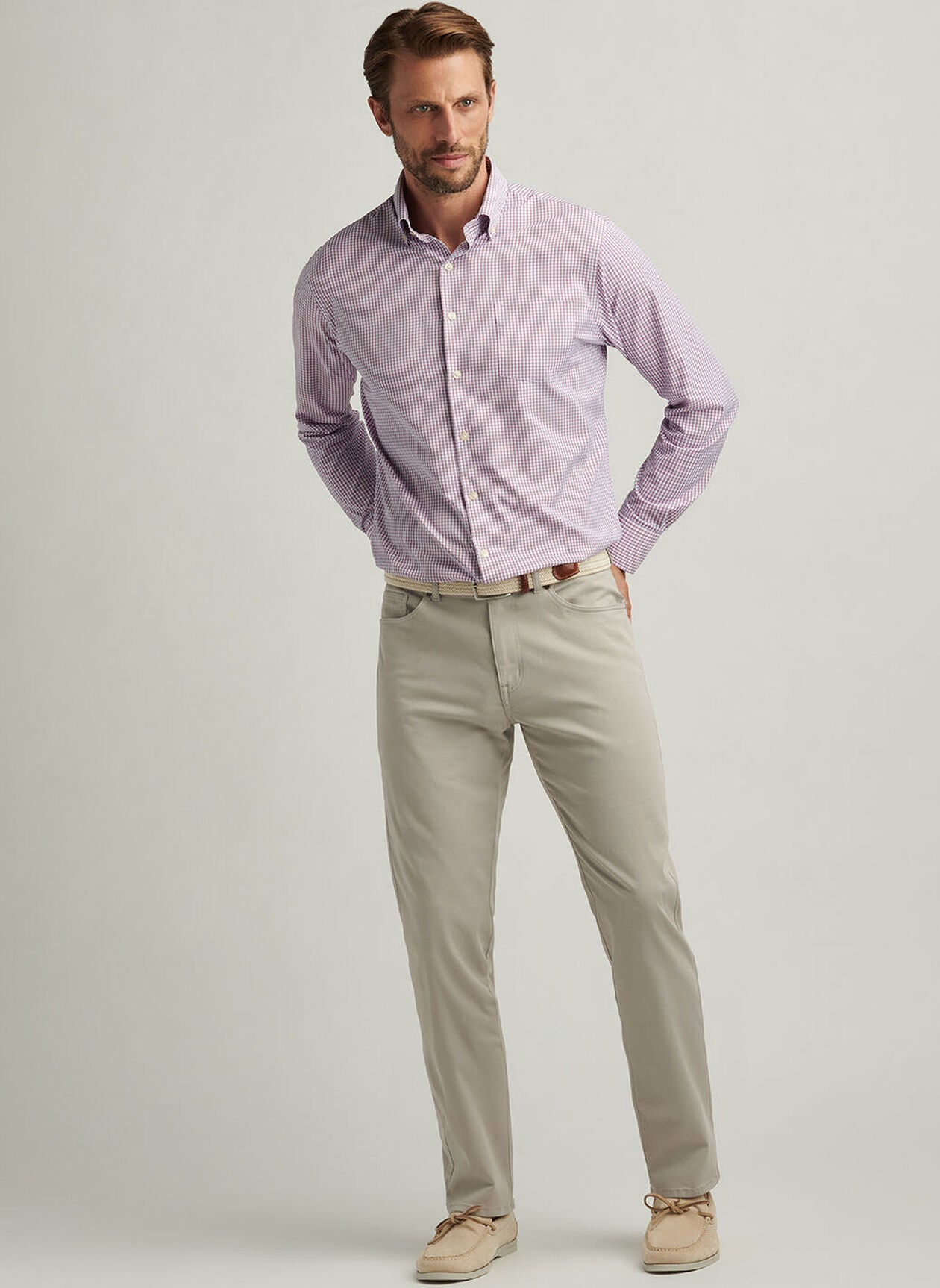Peter Millar Signature Sateen Five-Pocket Pant-Mountain Grey
