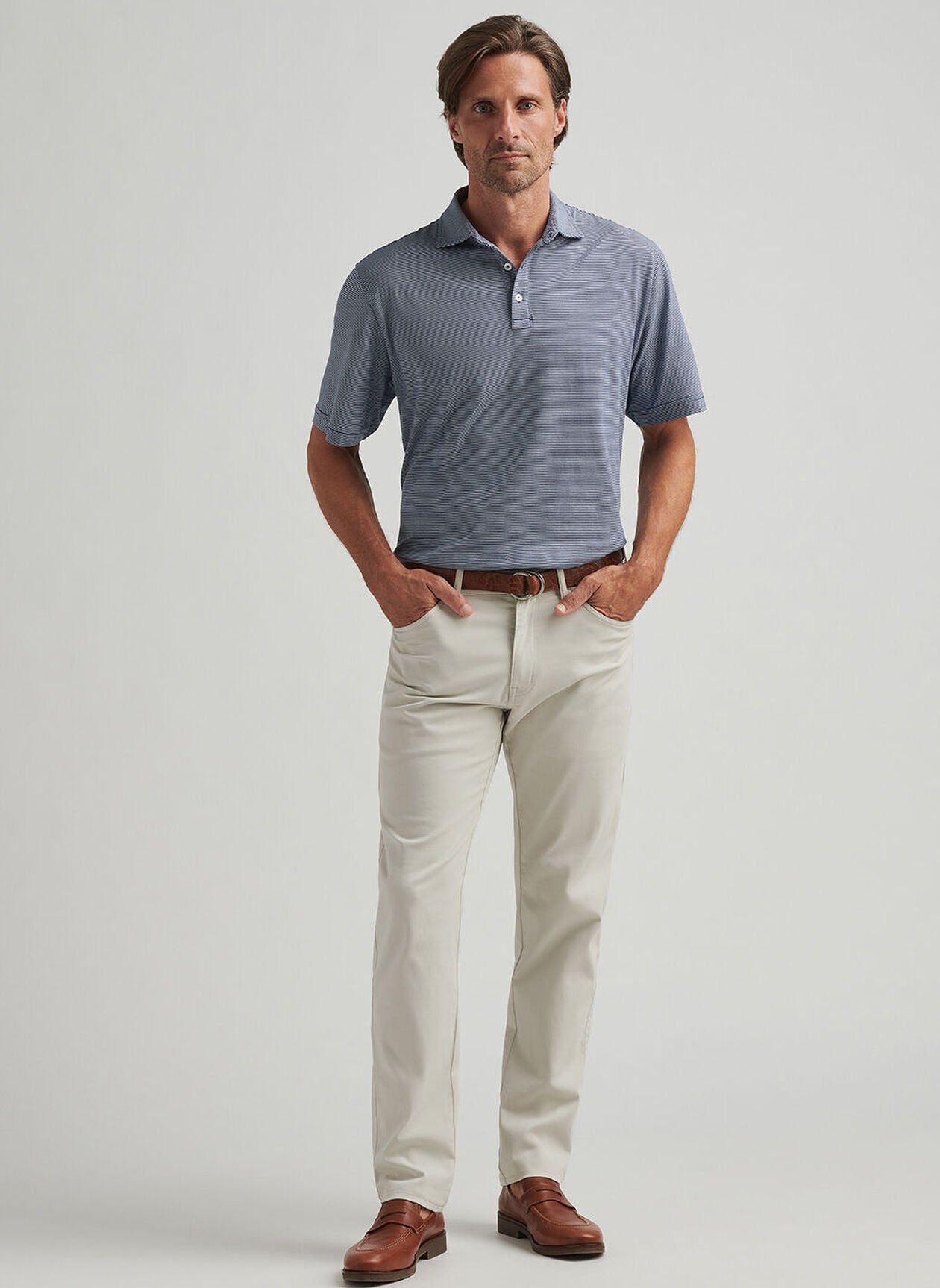 Peter Millar Signature Sateen Five-Pocket Pant-Stone