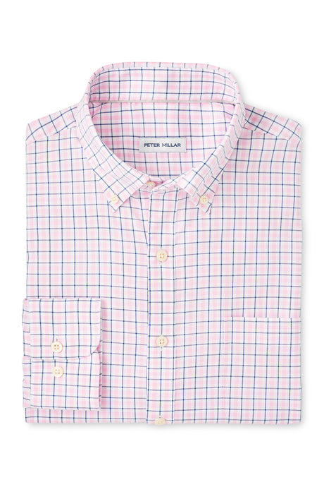 Peter Millar Caspian Perfect Pinpoint Cotton-Stretch Sport Shirt-Pink
