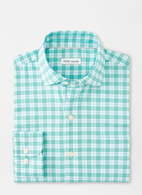 Peter Millar Morris Crown Lite Cotton-Stretch Sport Shirt-Seaport Blue