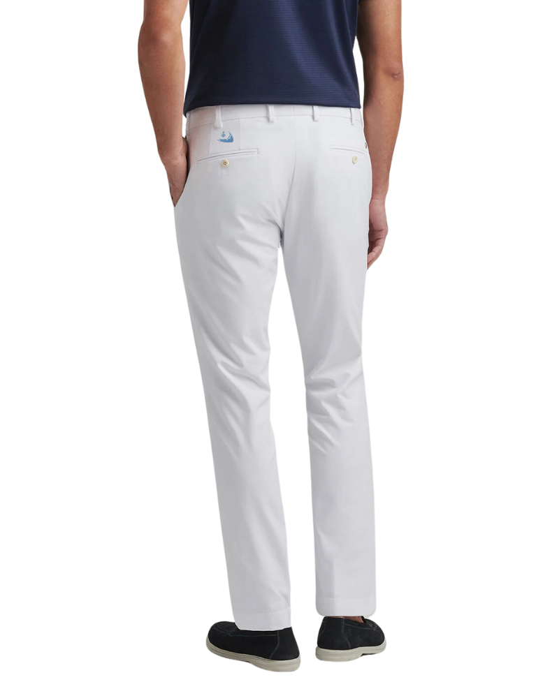 Peter Millar Surge Performance Trouser-White w/ Island