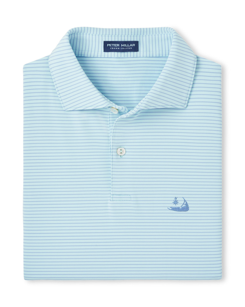 Peter Millar Ballad Performance Jersey Polo-Blue Spruce w/ Island