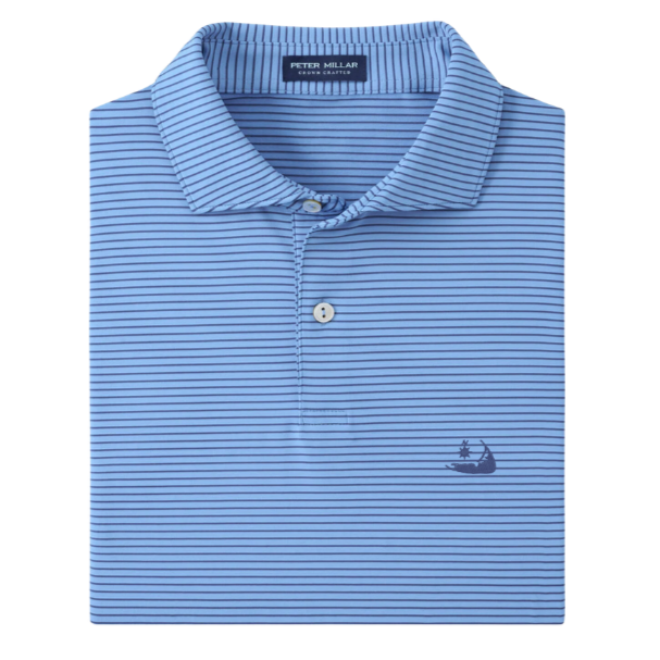 Peter Millar Ballad Performance Jersey Polo-Fountain Blue w/ Island Logo