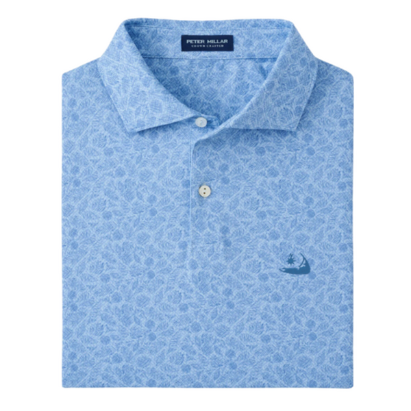 Peter Millar Botanical Performance Jersey Polo-Blue Frost w