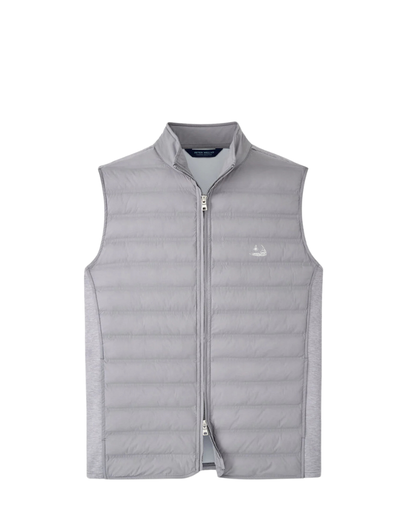 Peter Millar Winsome Hybrid Vest-Oslo Grey w/ Island