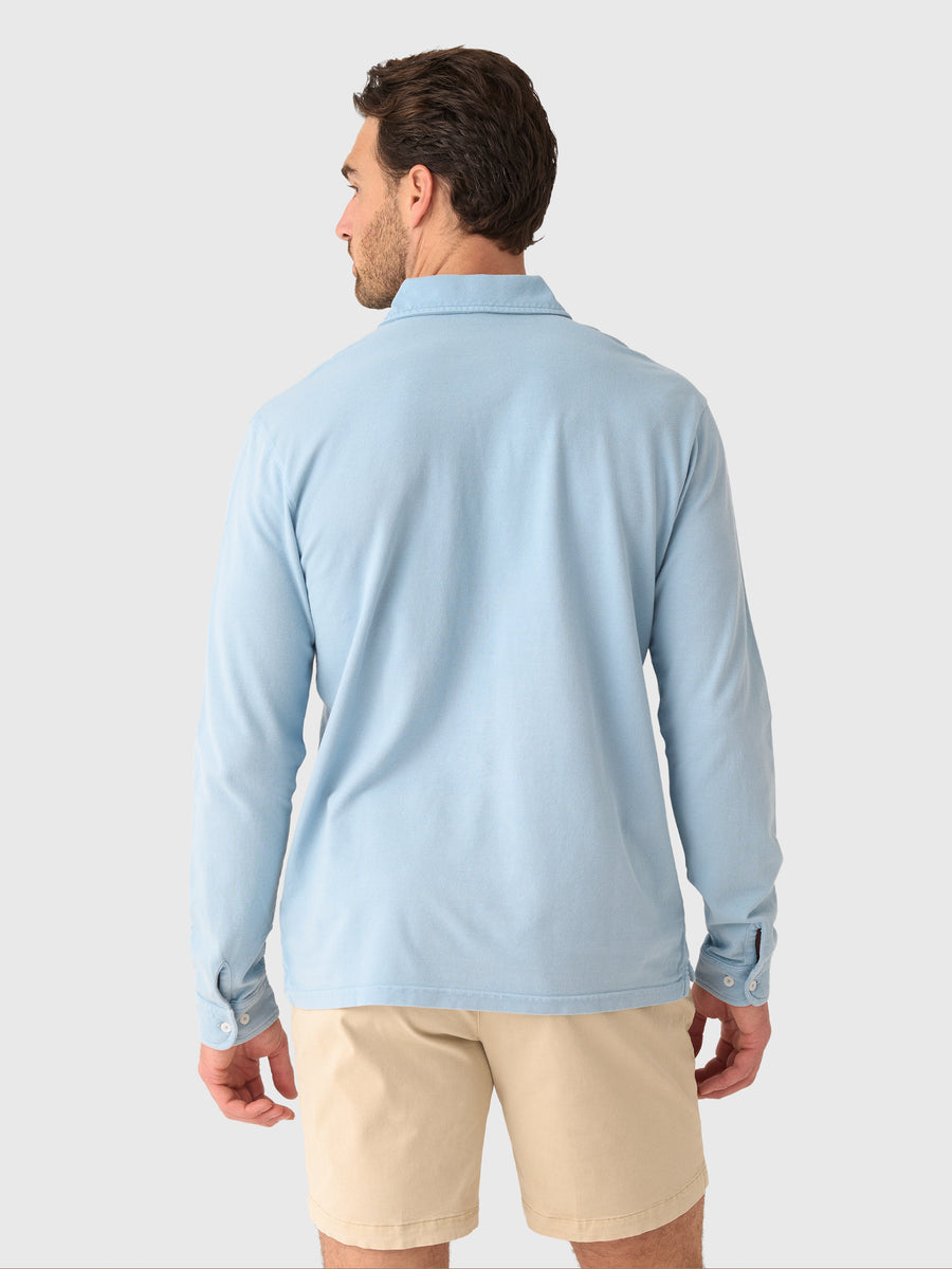 Peter Millar - Everyday Pique Long Sleeve Polo - Cottage Blue