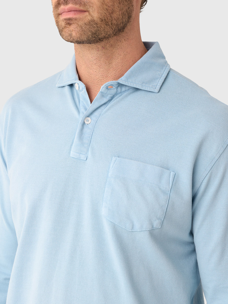 Peter Millar - Everyday Pique Long Sleeve Polo - Cottage Blue