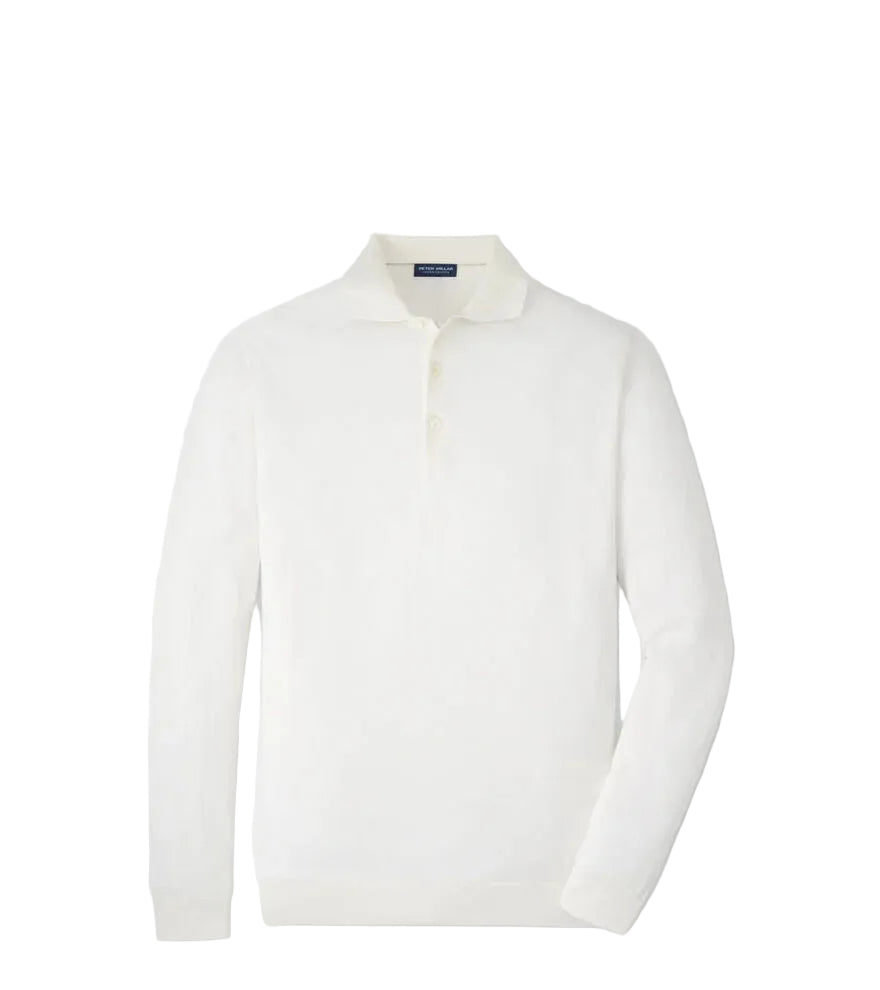 Peter Millar - Mariner Sea Island Cotton Sweater Polo - Almond