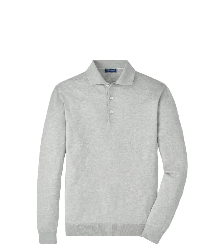 Peter Millar - Mariner Sea Island Cotton Sweater Polo - British Grey
