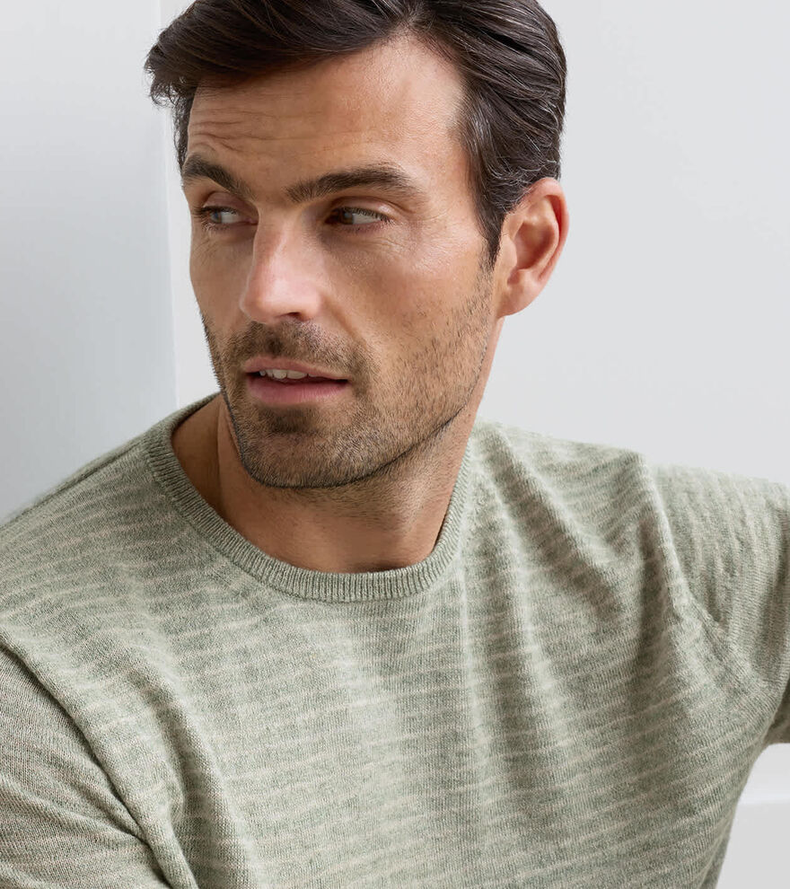 Peter Millar - Linus Stripe Crewneck Sweater - Light Willow