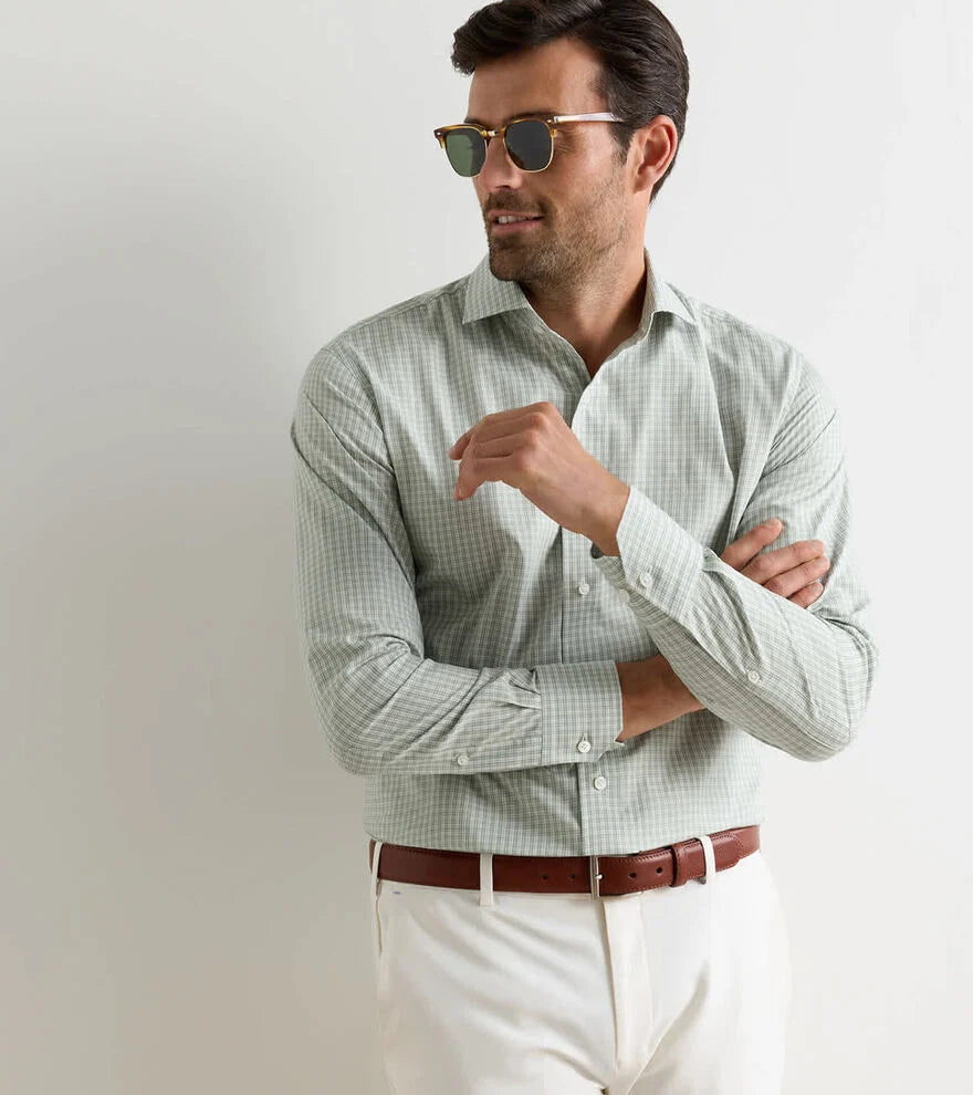 Peter Millar - Dante Cotton Sport Shirt- Light Willow