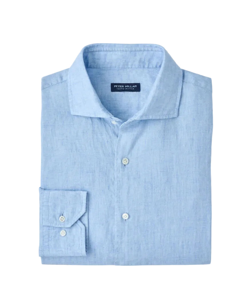 Peter MIllar - Astino Lino Sport Shirt - Blue Frost