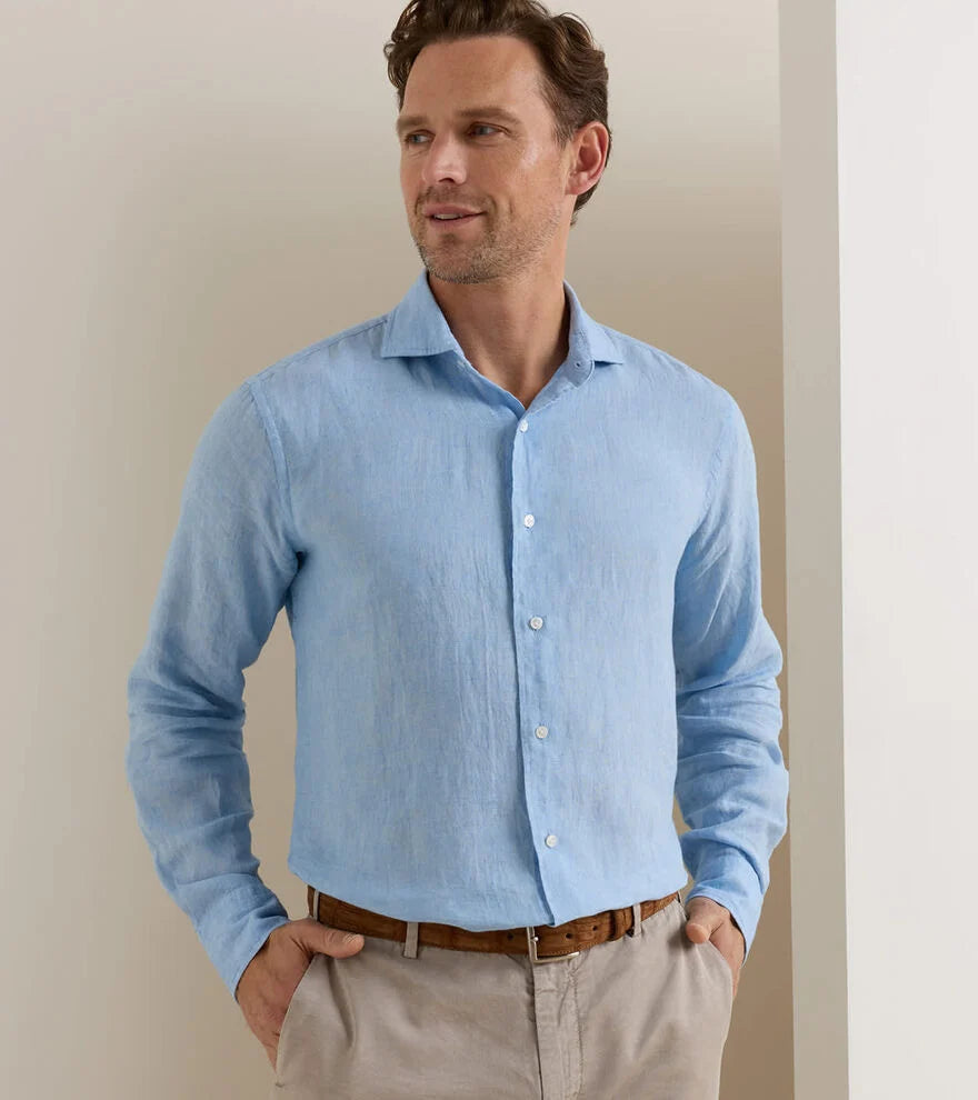 Peter MIllar - Astino Lino Sport Shirt - Blue Frost