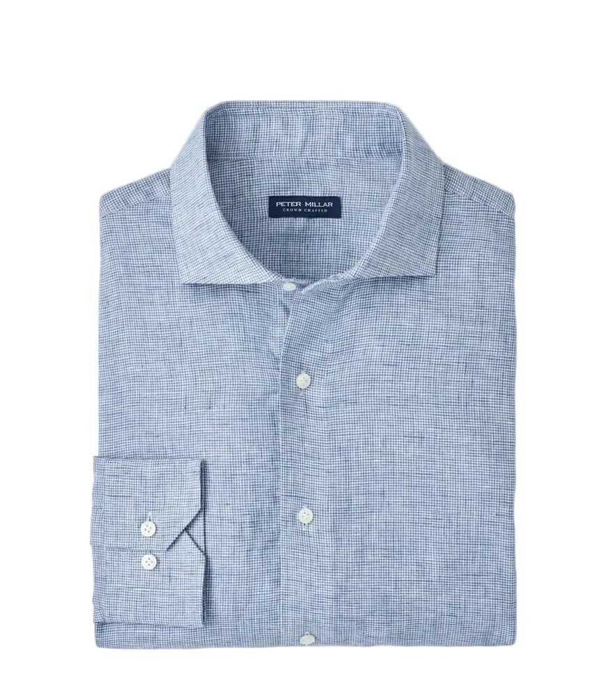 Peter Millar - Astino Lino Check Sport Shirt - Storm