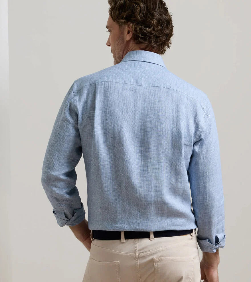 Peter Millar - Astino Lino Check Sport Shirt - Storm