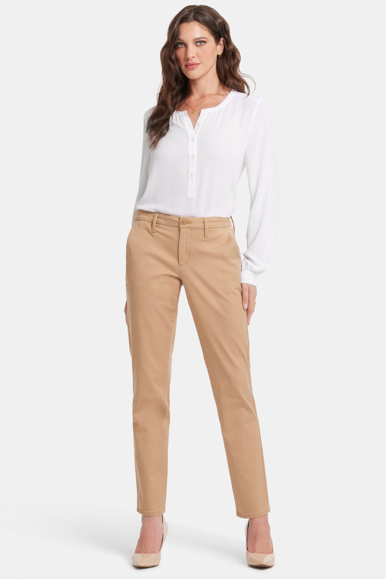 NYDJ Sheri Slim Trouser Pant Sand Dune