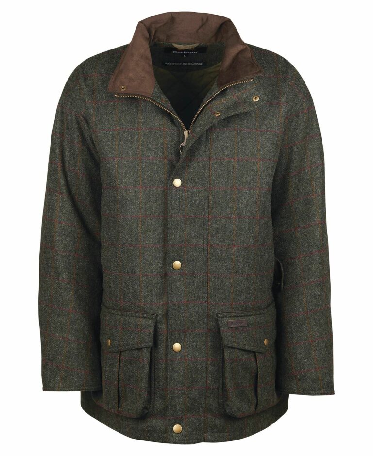 Barbour Wellesley Wool Jacket - Olive/Red