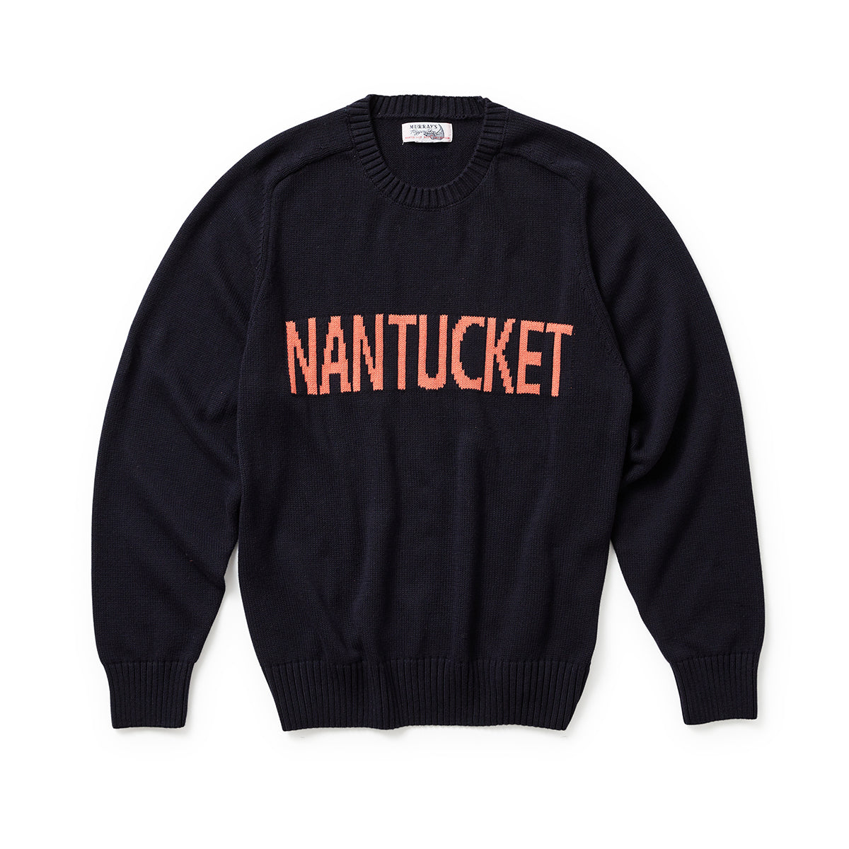 Mens Navy Crewneck Sweater w/ Nantucket Red Nantucket