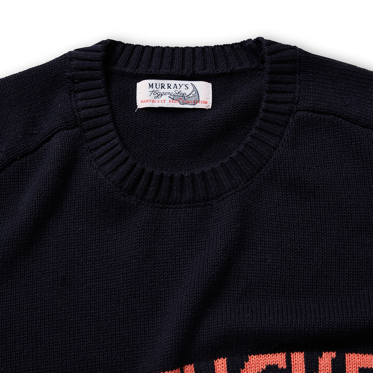 Mens Navy Crewneck Sweater w/ Nantucket Red Nantucket