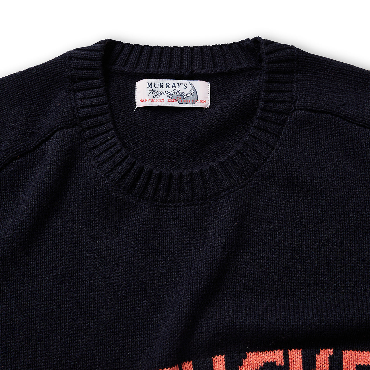 Mens Navy Crewneck Sweater w/ Nantucket Red Nantucket