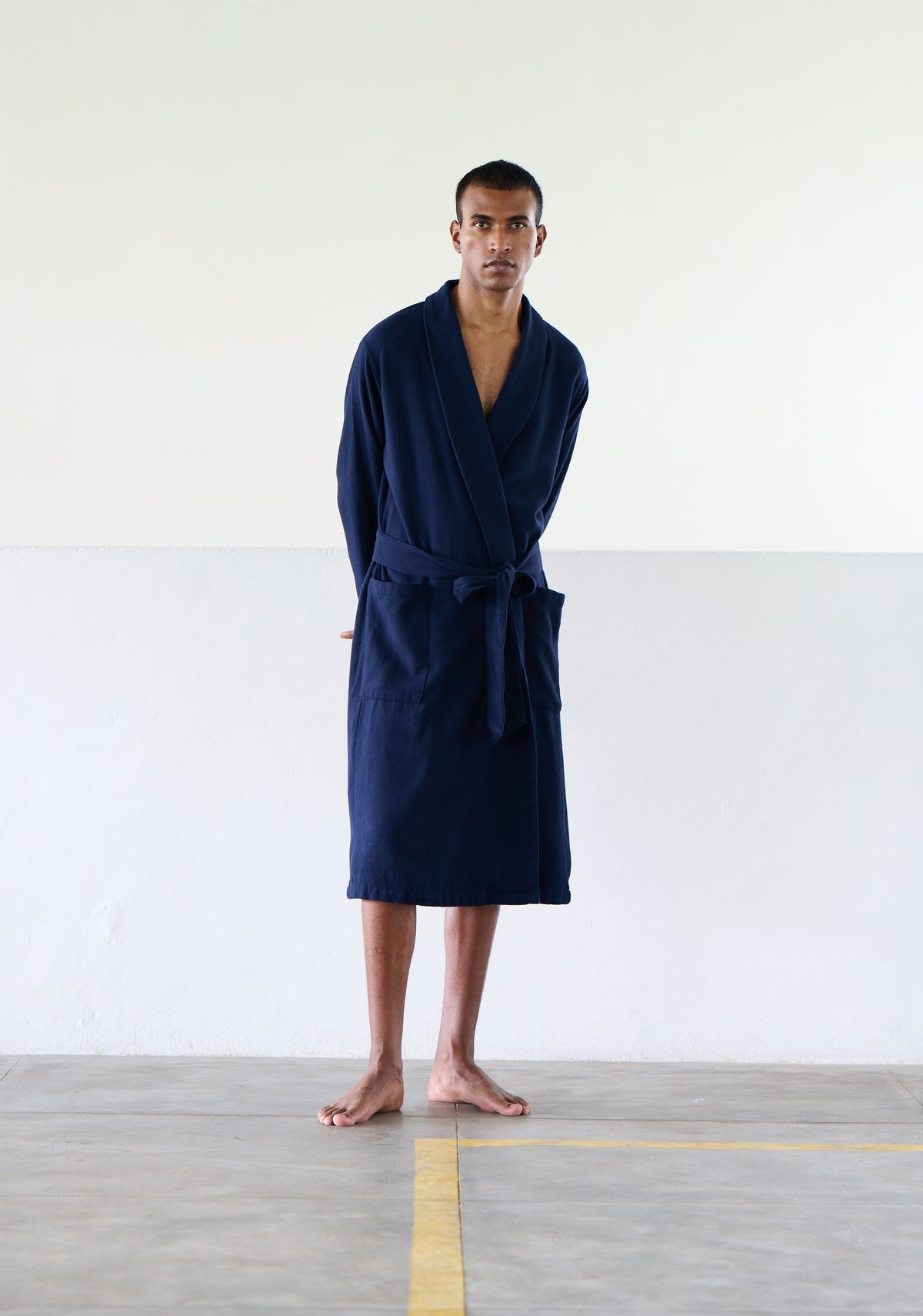 Orignal Madras Trading Co. Navy Striped Robe