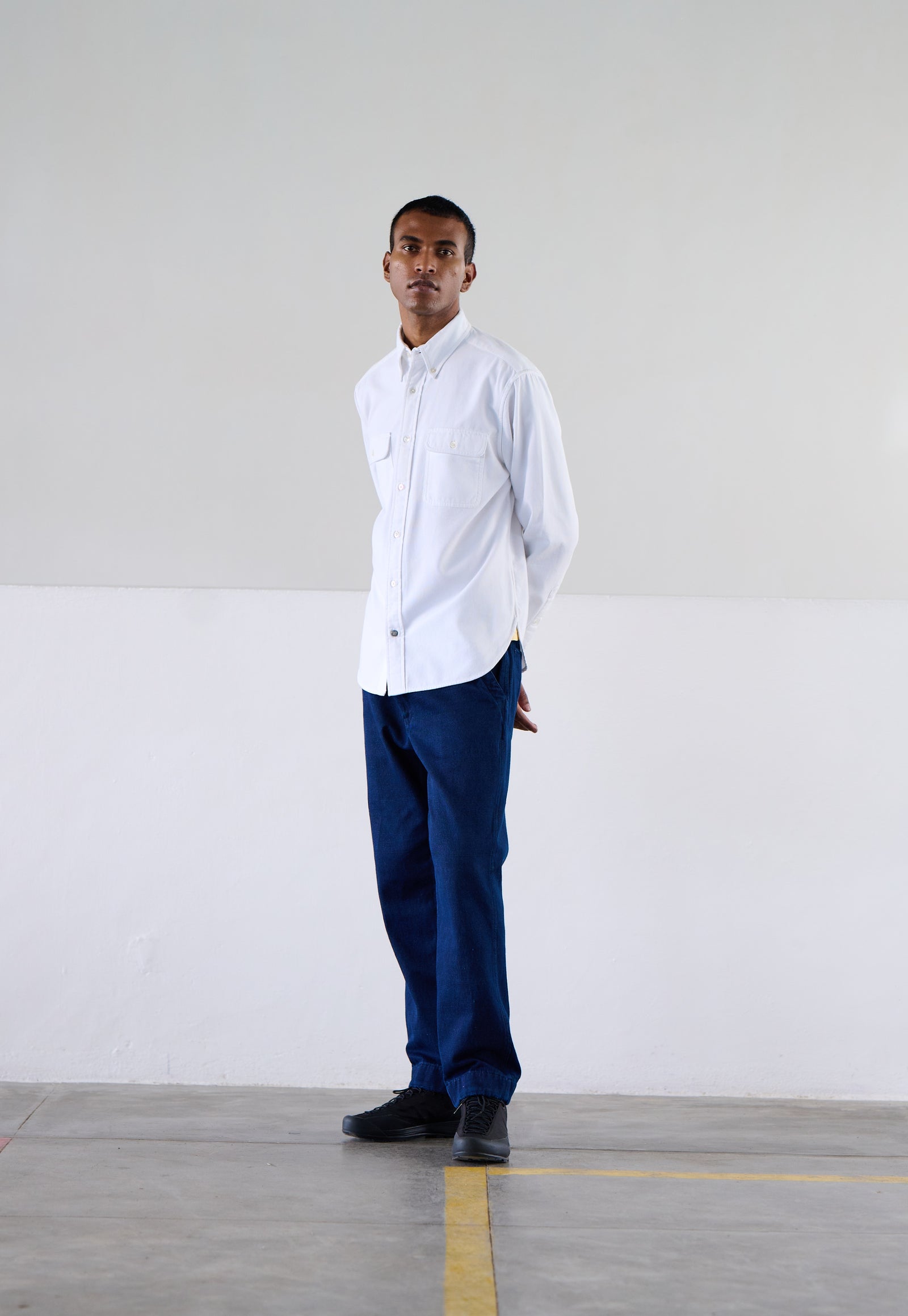 Original Madras Trading Company N°128 Twin Flap Pocket Button Down Collar Long Sleeve Shirt