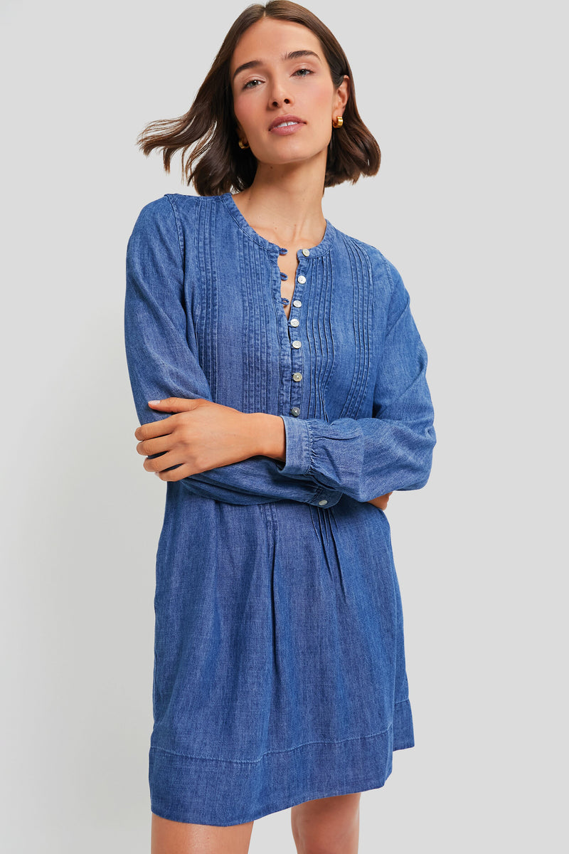 Faherty The Tried And True Isha Dress Dark Rain Wash