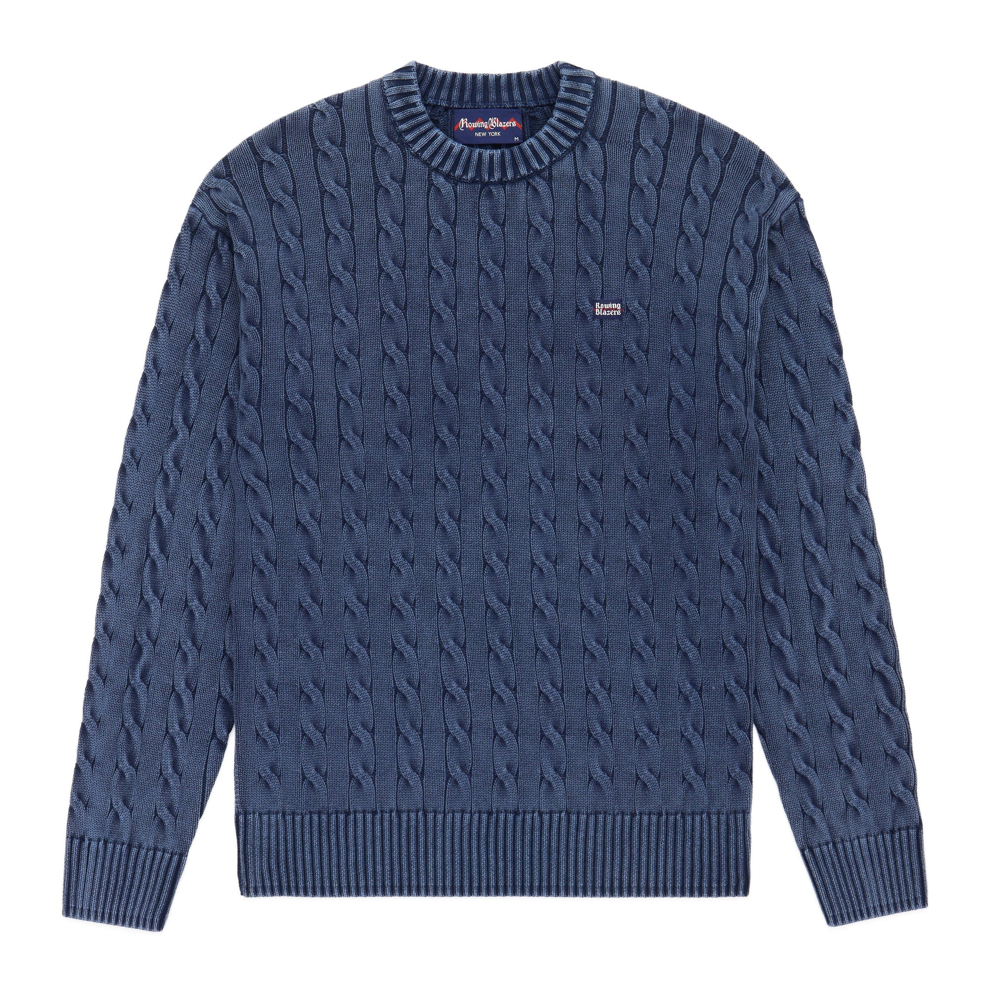 Rowing Blazers Navy Cable Knit Sweater - Navy