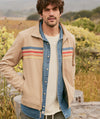 Marine Layer Freeman Stretch Twill Windbreaker-tan multi stripe