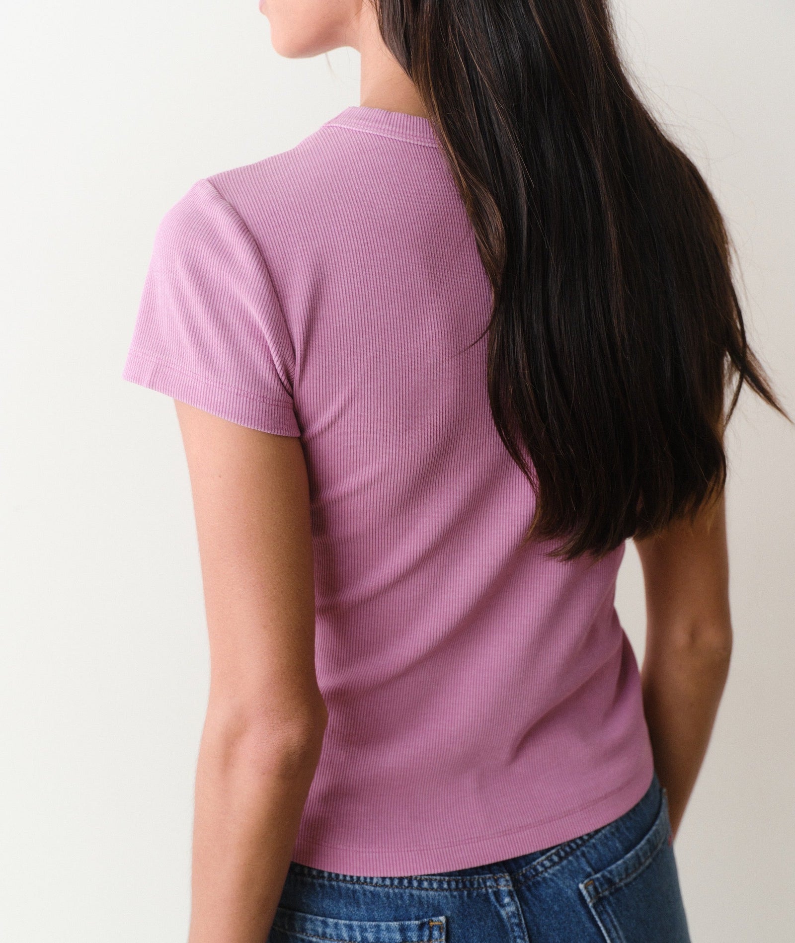 Marine Layer - Lexi Rib Sun-In Crew Tee - Faded Mauve
