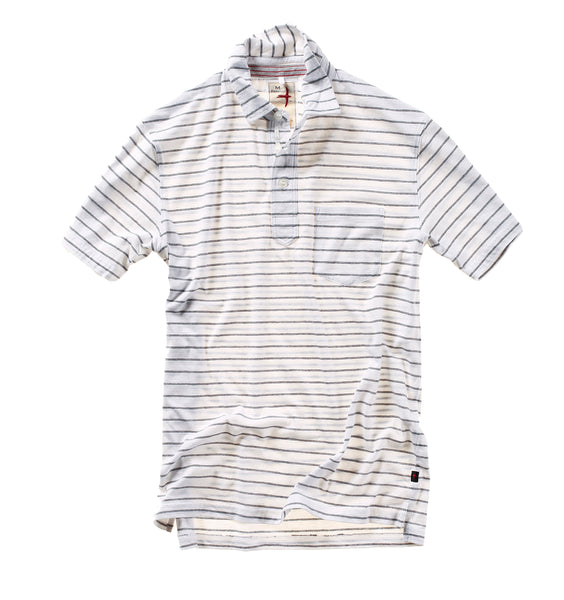 Relwen BAR-STRIPE POLO-WHITE STRIPE