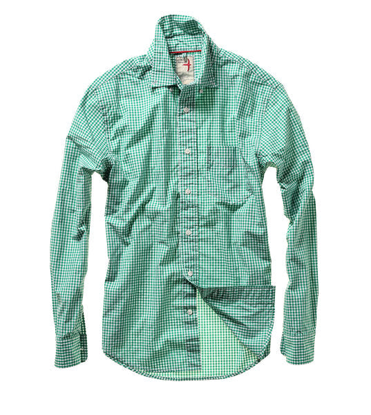 Relwen Gingham Neats L/S Shirt in Green/White