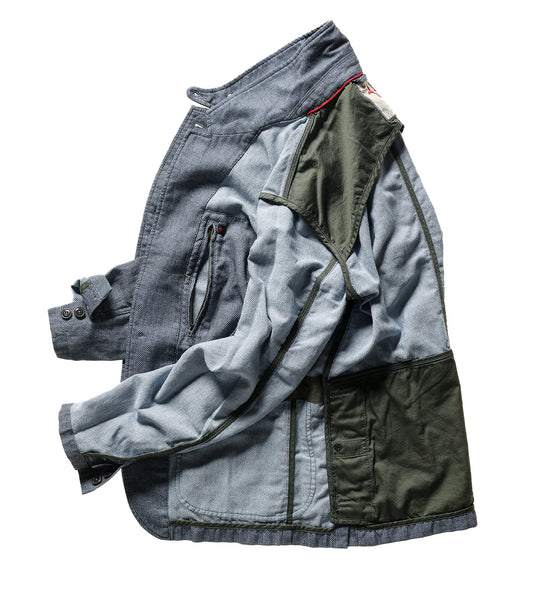 Relwen Tropical Trap Blazer-Blue Dobby