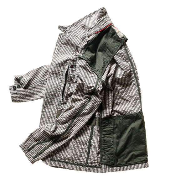 Relwen TROPICAL TRAP BLAZER -SAND/GREY SEERSUCKER