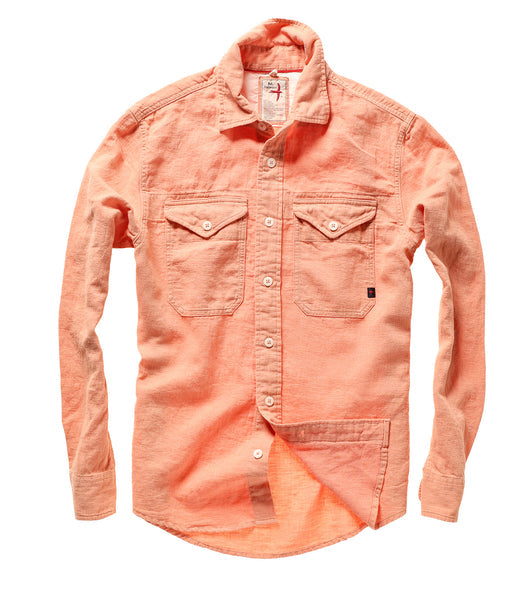 Relwen Linen Workshirt - CORAL FADE