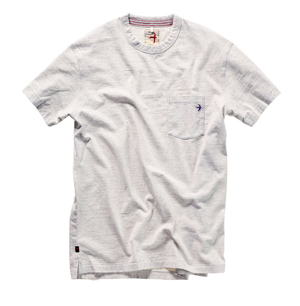 Relwen RINGSPUN POCKET TEE-STONE HEATHER