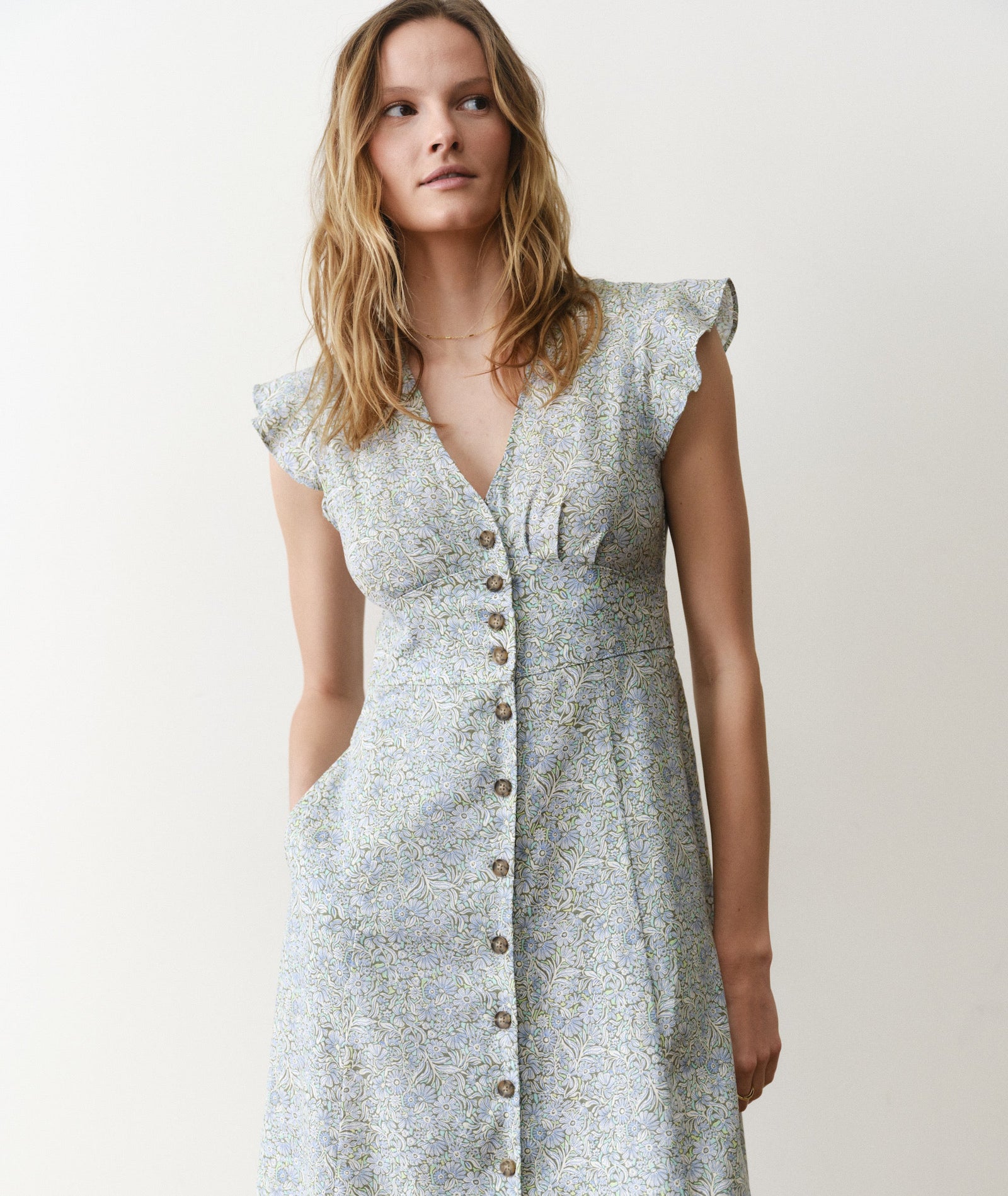 Marine Layer - Camila Midi Dress - Sea Floral