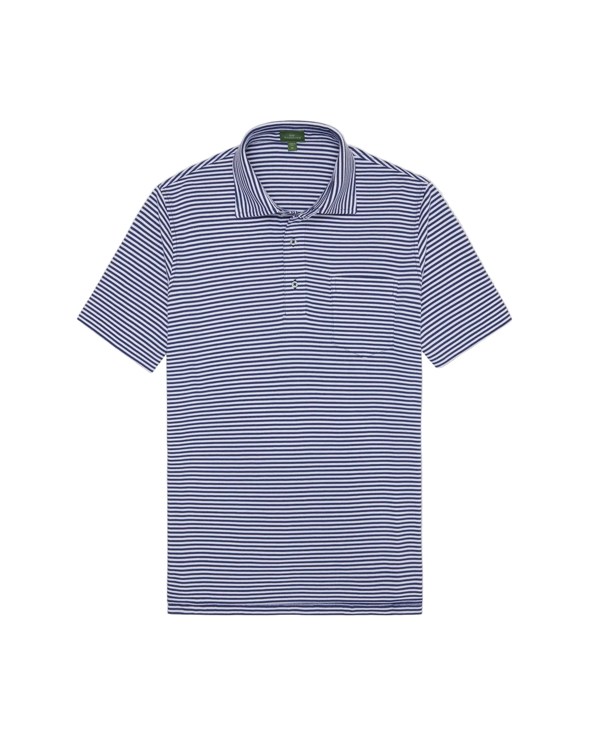 Sid Mashburn - Short Sleeve Striped Pima Polo - Ink/White
