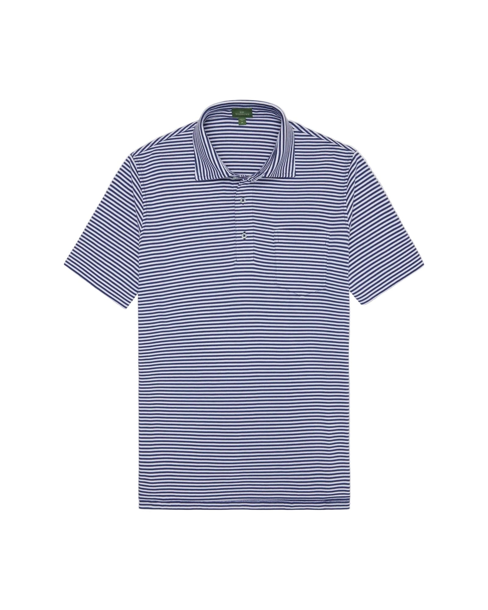 Sid Mashburn - Short Sleeve Striped Pima Polo - Ink/White