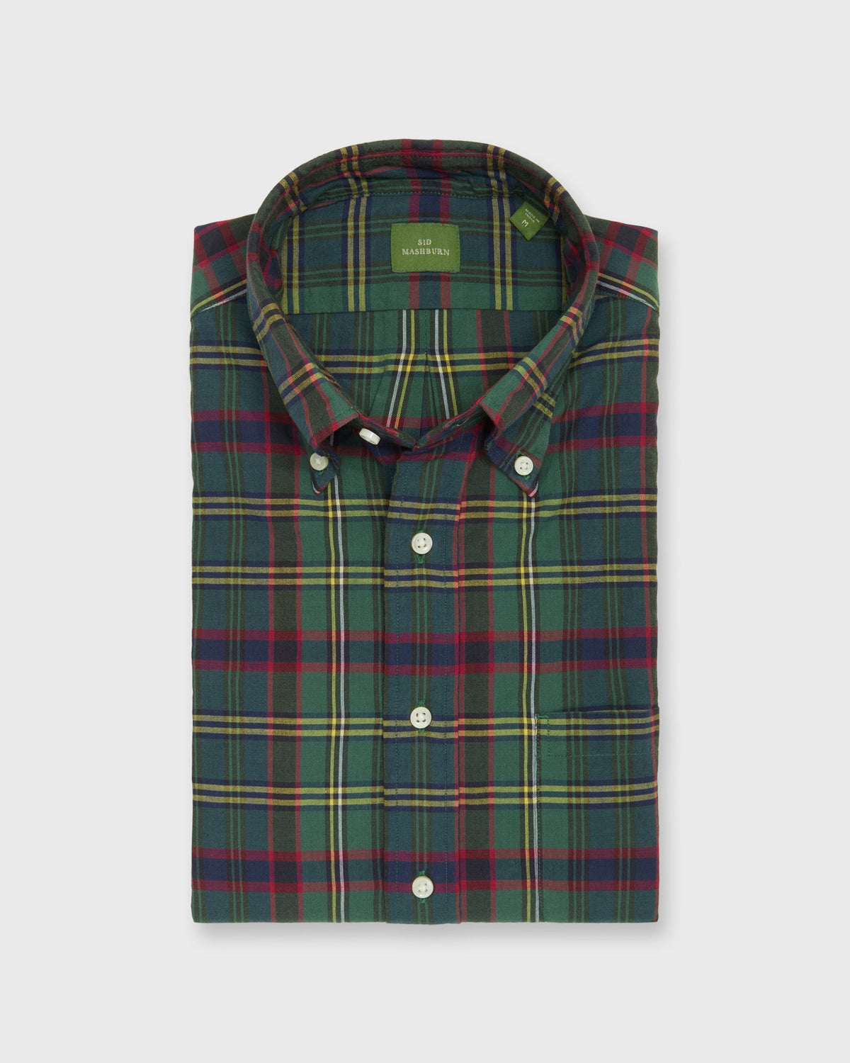 Sid Mashburn Buttondown Sport Shirt - Green/Yellow/Red Madras