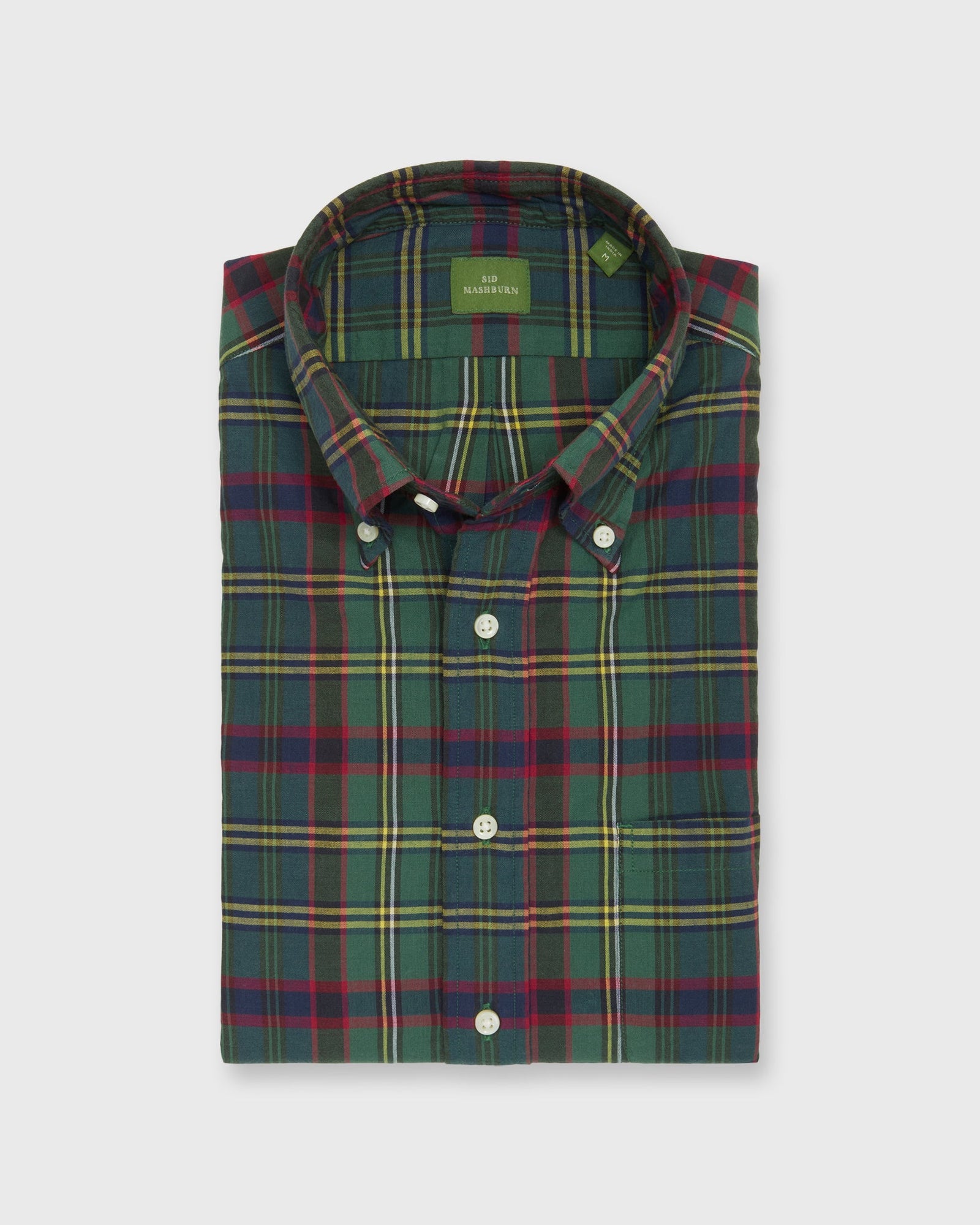 Sid Mashburn Buttondown Sport Shirt - Green/Yellow/Red Madras