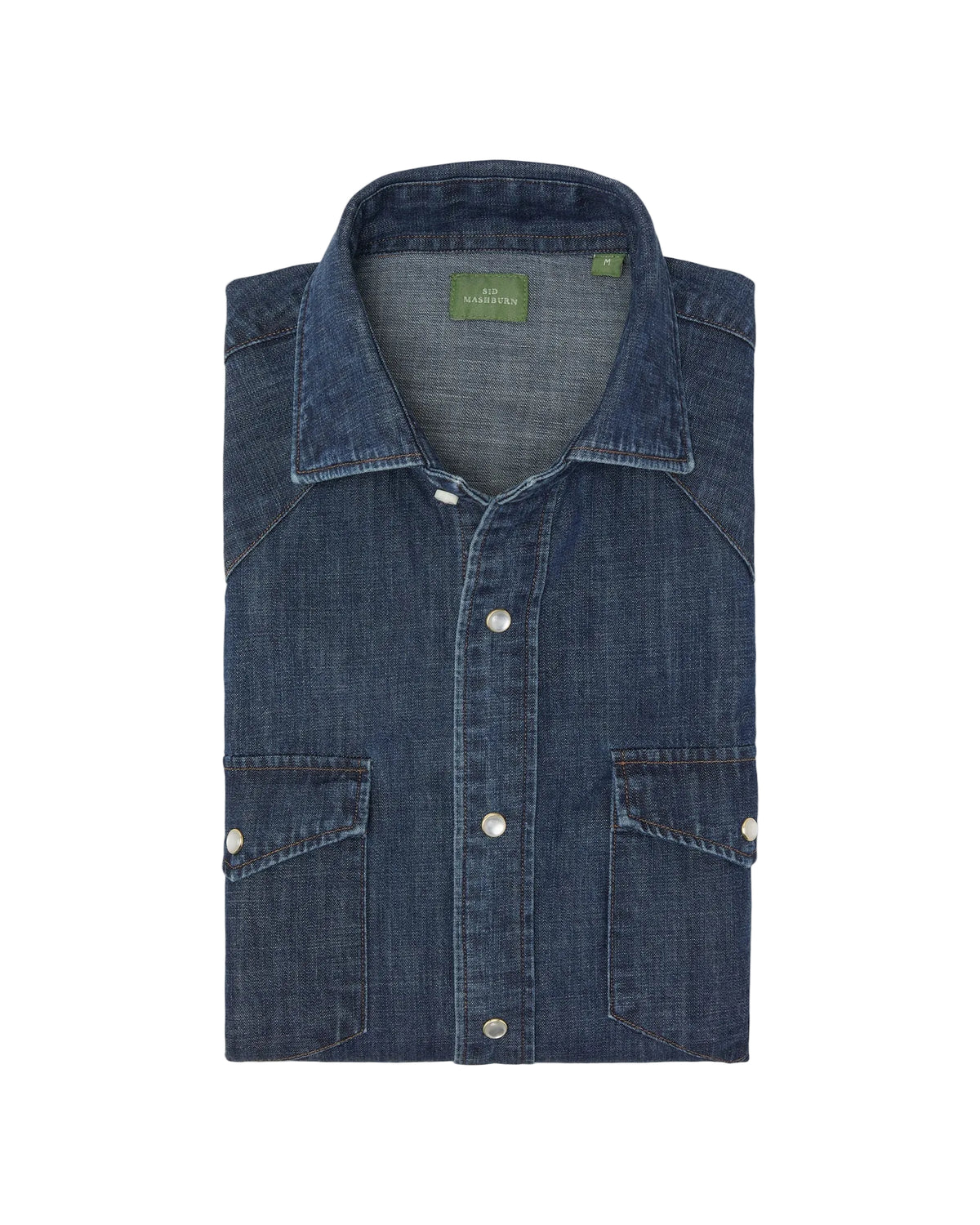 Sid Mashburn - Western Work Shirt - Medium Wash Indigo Denim